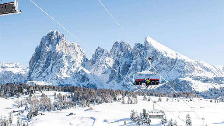 Langkofel und Plattkofel im Winter